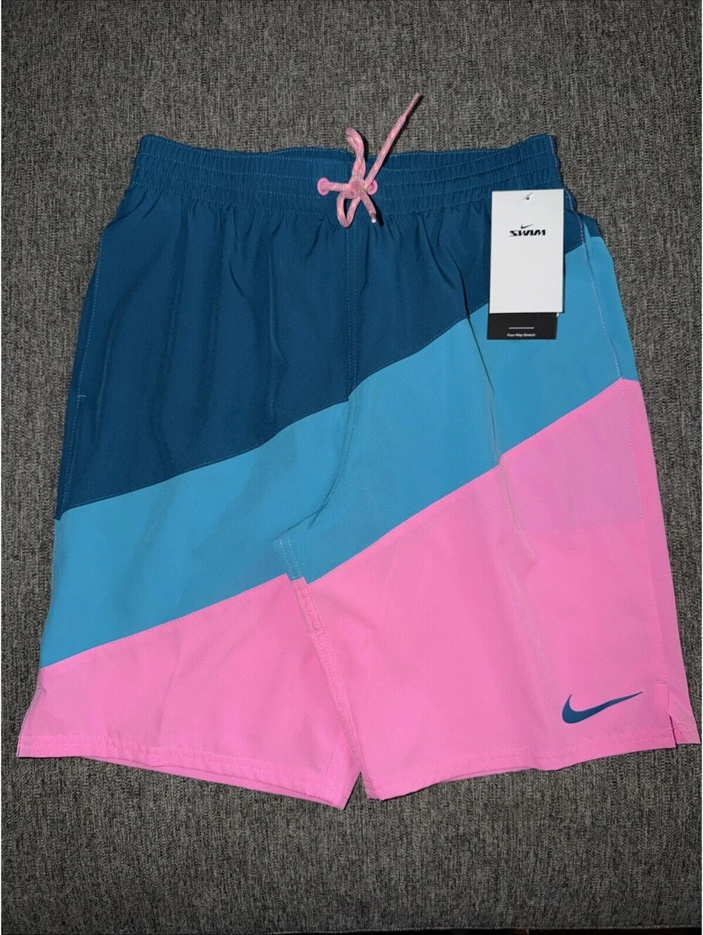 Nike Men’s Small Color Surge Volley Swim Shorts Pink Spell NESSD470-670 NWT